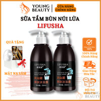 Sữa tắm bùn núi lửa LIFUSHA - LIFUSHA sữa tắm trắng da toàn thân, loại bỏ thâm sạm, tẩy tế bào chết - YOUNG BEAUTY