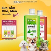 Sữa Tắm Cho Chó Mèo Elipet 5in1 - Thơm Lâu, Làm Mượt Lông, Khử Mùi Hôi, Ngừa Ve Rận Nấm - chai 530ml