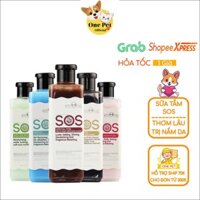 Sữa tắm cho Chó Mèo SOS 530ml, Sữa tắm giữ màu lông, lưu hương lâu, phục hồi da tổn thương đặc trị ve rận - One Pet Shop