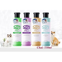 Sữa tắm cho Chó Mèo SOS PRO Chai 530ml Giúp mềm mượt, dưỡng ẩm, chăm sóc lông, khử mùi, lưu hương thơm, hiệu quả dài lâu