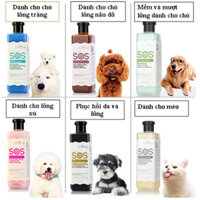 Sữa tắm cho chó SOS 530ml poodle, lông trắng, lông tối màu - Sữa tắm chó mèo - Bi Nguyễn