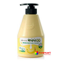 Sữa tắm chuối Banana Milk Body Cleanser 560g, chiết xuất chuối nguyên chất, loại bỏ tế bào chết