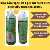 Sữa tắm chuyên dùng trị ve, phòng ngừa ve rận bọ chét cho chó mèo Bio Care - Chai 450ml
