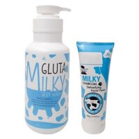 Sữa tắm con bò [Chính Hãng] Sữa tắm con bò Gluta Milky Thái Lan 800ml tặng sữa rửa mặt