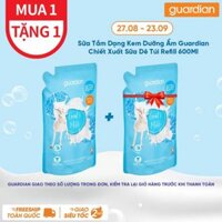 SỮA TẮM DẠNG KEM DƯỠNG ẨM GUARDIAN ESSENTIAL GOAT'S MILK MOISTURISING SHOWER CREAM CHIẾT XUẤT SỮA DÊ TÚI REFILL 600 ML