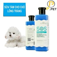 Sữa Tắm Dành Cho Chó Lông Trắng SOS - Sữa tắm cho chó mèo - Màu Xanh Dương -  Chai 530ml ( P.Pet )