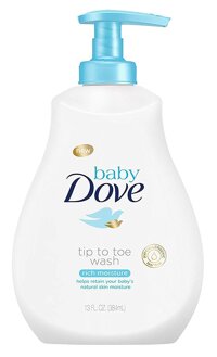 Sữa Tắm & Dầu Gội dưỡng ẩm toàn thân cho Trẻ Em Baby Dove Tip To Toe Wash Rich Moisture Pump 384-591ml (Mỹ)