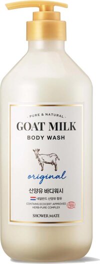 Sữa tắm dê dưỡng ẩm Hàn Quốc Shower Mate Goat Milk bổ sung Selen,Prebio chống lão hoá, chăm sóc cho làn da mềm mịn 800ml Hương nguyên bản