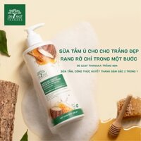 Sữa tắm De Leaf Thanaka White and Smooth Serum Shower Cream Sữa tắm, serum đậm đặc 2in1