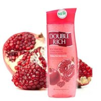 Sữa tắm Double Rich hạt Vitamin Trái cây Pomegranate ( Lựu ) 420g – dưỡng ẩm mịn màng Tặng 01 Bông tắm