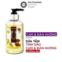 Sữa Tắm Dưỡng Ẩm Thiên Nhiên, Sữa Tắm Dưỡng Thể Sáng Da Tinh Dầu Cam & Đàn Hương 250ml