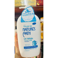Sữa tắm dưỡng da làm trắng da chống tia UV thiên nhiên Nhật Bản Follow Me Nature's Path - UV White tinh chất sữa.