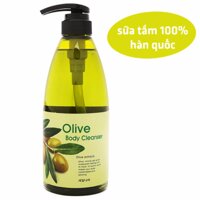 Sữa tắm dưỡng da mềm mịn tinh chất ô liu Welcos Olive Body Cleanse Hàn Quốc 740ml - Hàng Chính Hãng [bonus]