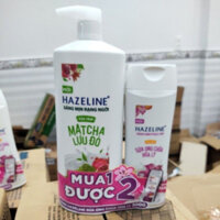 Sữa Tắm Dưỡng Sáng Da Hazeline Matcha lựu đỏ 1kg tặng chai sữa tắm 300g