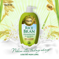 Sữa Tắm Gạo Sáng Da RICEBRAN BodyWash HACHI tinh chất cám gạo và bột yến mạch giúp da trắng sáng giảm thâm mụn 650g