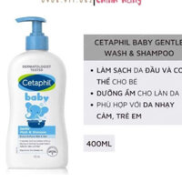 Sữa tắm gội 2 trong 1 cho bé Cetaphil 400ml, Sữa tắm gội  CETAPHIL BABY GENTLE WASH & SHAMPOO