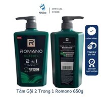 Sữa tắm gội 2 trong 1 Romano Men Classic NL004 hương nước hoa nam tính 650g