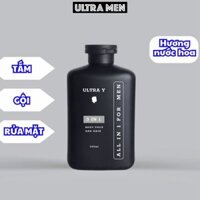 Sữa tắm gội 3 in 1 cho nam Ultra Y chính hãng cao cấp 350ml hương nước hoa
