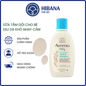 Sữa tắm gội Aveeno Baby Wash & Shampoo 236ml