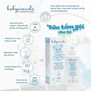 Sữa tắm gội chiết xuất hoa sen Babycoccole 250ml 0m+