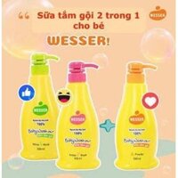 Sữa tắm gội cho bé 2trong1 wesser Hàn quốc 500ml hương thơm dịu nhẹ an toàn