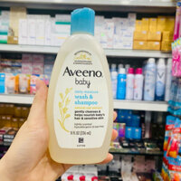 Sữa tắm gội cho bé Aveeno Baby Daily Moisture Wash & Shampoo 236ml, cấp ẩm, bảo vệ làn da nhạy cảm cho bé