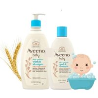 Sữa Tắm Gội Cho Bé AVEENO Baby Daily Moisture Wash & Shampoo 354ml / 532ml tắm gội trẻ em cho da nhạy cảm (Mỹ)