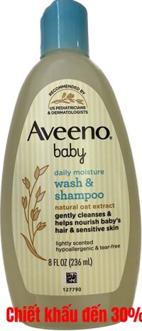 Sữa tắm gội cho bé aveeno baby wash & shampoo(chai/236ml)