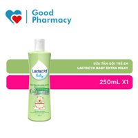 Sữa tắm gội cho bé Lactacyd Milky giúp bảo vệ, nuôi dưỡng da và tóc bé vượt trội - Chai 250ml