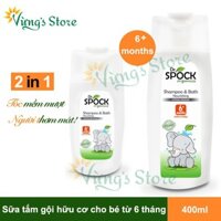 Sữa tắm gội cho bé, organic 2 trong 1 cho trẻ từ 6 tháng tuổi Dr Spock 400ml dùng cực thích