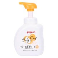 Sữa tắm gội cho bé Pigeon Baby Soap tạo bọt 500ml - dưỡng ẩm (màu cam)