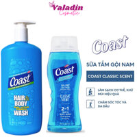 Sữa tắm gội Coast 2 Trong 1 Hair & Body Wash 532ml/946ml Dầu Gội Sữa Tắm Nam (Mẫu mới)