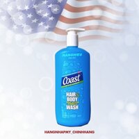 Sữa tắm gội Coast Hair & Body Wash cho nam 946ml có vòi