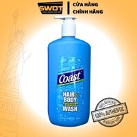 Sữa tắm gội Coast Hair&Body Wash Mỹ 946ml, Dầu gội nam cao cấp, hương nam tính, sạch sâu toàn diện