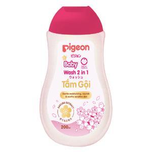 Sữa tắm gội dịu nhẹ Pigeon hoa anh đào Sakura 200ml 2in1
