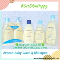 Sữa Tắm Gội & Dưỡng Ẩm Cho Bé Aveeno Baby Wash & Shampoo Lightly Scented, Daily Moisture Lotion, Soothing Relief Creamy