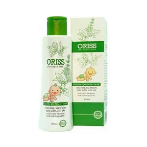 Sữa tắm gội em bé ngừa rôm sẩy nhẹ dịu không cay mắt Oriss Baby - 150ml