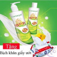 Sữa tắm gội Lactacyd Milky chai 250ml / 500ml Tặng 1 bịch khăn giấy ướt 80 tờ dầu gội bảo vệ, chăm sóc da và nuôi dưỡng