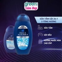 Sữa Tắm Gội Nam FELCE AZZURRA Hương Nước Hoa 2 In 1 Fresh Ice Mát Lạnh, Sảng Khoái 250ml & 400ML