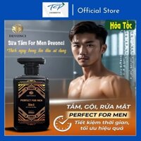 Sữa Tắm Gội Nước hoa For Men Devonci 3 in 1 300ml - Tắm, Gội, Rửa mặt: Dưỡng da, lưu hương