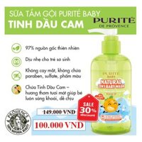 Sữa Tắm Gội Purité Baby Tinh Dầu Cam 500ml