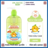 Sữa Tắm Gội Purite Baby Natural 2in1 Tinh Dầu Cam 500ml