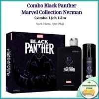 Sữa Tắm Gội + Sữa Rửa Mặt Nam Giới Combo Black Panther Marvel Collection Nerman Hương Nước Hoa Cao Cấp (Có Hộp)