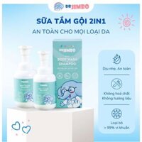 Sữa tắm gội tạo bọt 2in1 dịu nhẹ, ngừa rôm sẩy, thành phần Organic an toàn cho bé Dr.Jimbo