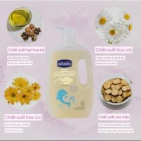 Sữa tắm gội toàn thân 2in1 cho bé AIBEILIA 1000ml dịu nhẹ lành tính an toàn cho da bé nhạy cảm