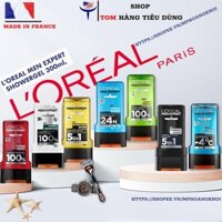 Sữa tắm gội toàn thân 5in1 cho nam Loreal Total Clean 300ml Hàng Pháp
