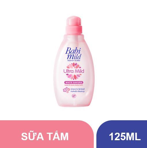 Sữa tắm gội toàn thân cho bé Babi Mild White Sakura 125ml