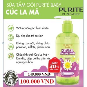 Sữa tắm gội toàn thân cho bé Purité Baby cúc la mã 500ml