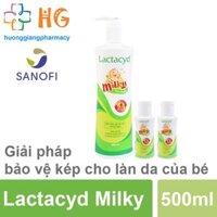 Sữa tắm gội trẻ em Lactacyd Milky 500ml kẹp 2 Chai lactacyd bb 60ml