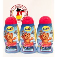 SỮA TẮM GỘI TRẺ EM SAUBAR 3 IN 1 bao gồm DẦU GỘI, DẦU XẢ, SỮA TẮM chai 250ml hàng có sẵn